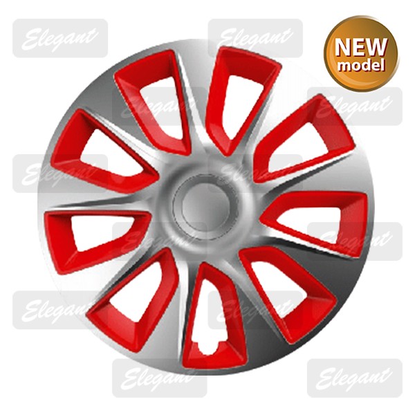Колпаки на колеса R13'' ELEGANT STRATOS silver&amp;red