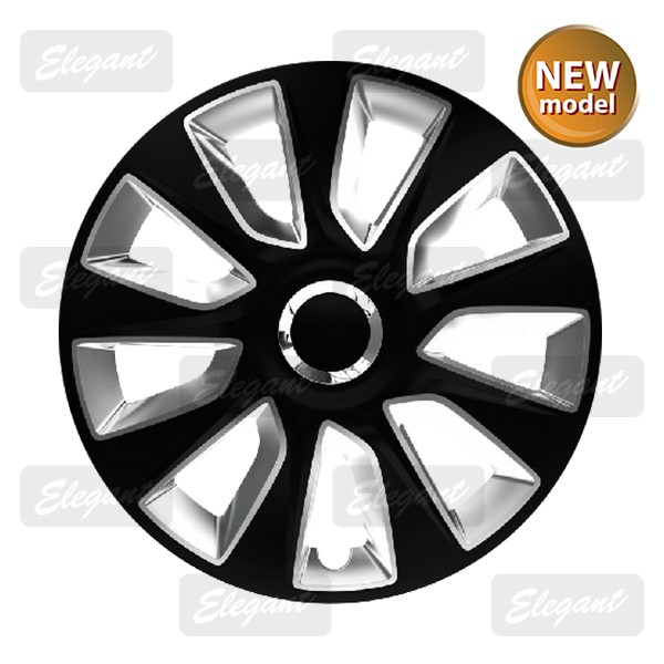Колпаки на колеса R16'' ELEGANT STRATOS RC black&amp;silver